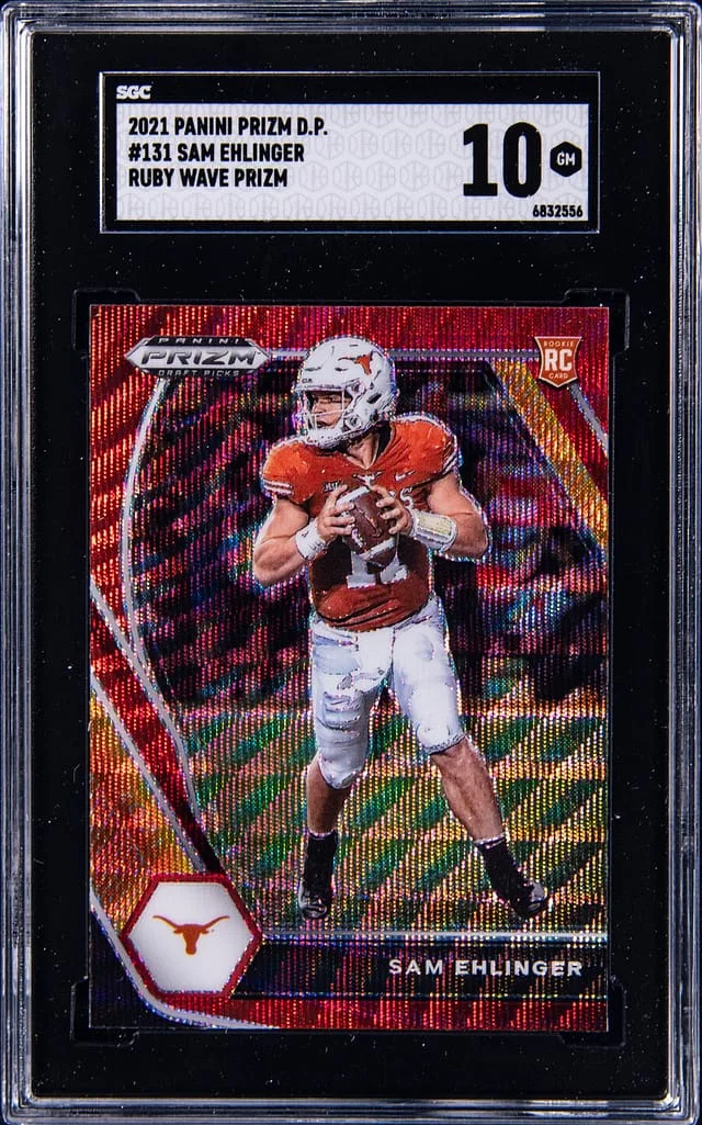 2021 Panini Prizm Draft Picks Sam Ehlinger Ruby Wave Prizm #131 card image