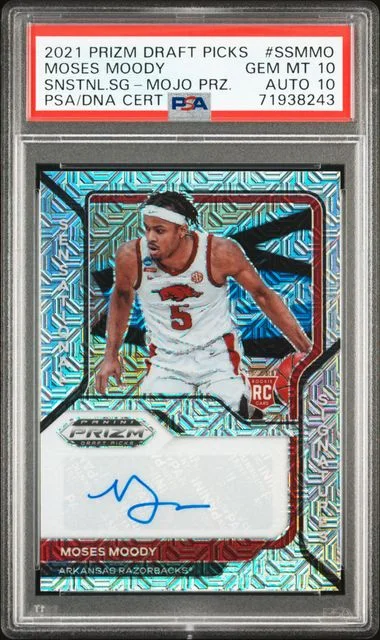 2021 Panini Prizm Draft Picks Sensational Signatures Mojo Prizm Ssmmo Moses Moody #no-number card image