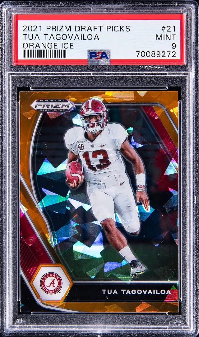 2021 Panini Prizm Draft Picks Tua Tagovailoa Orange Ice #21 card image