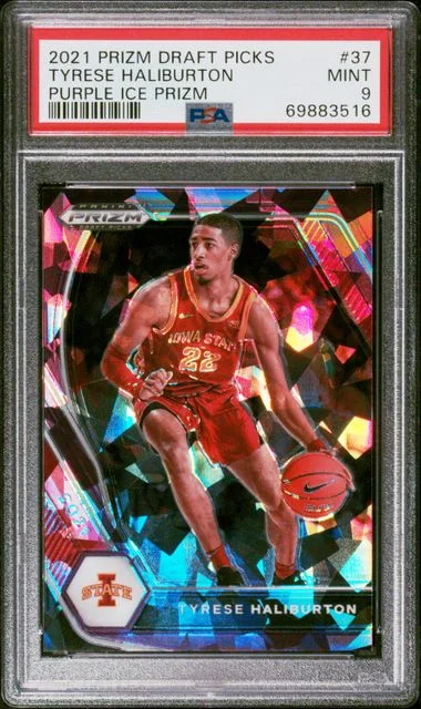 2021 Panini Prizm Draft Picks Tyrese Haliburton Purple Ice Prizm #37 card image