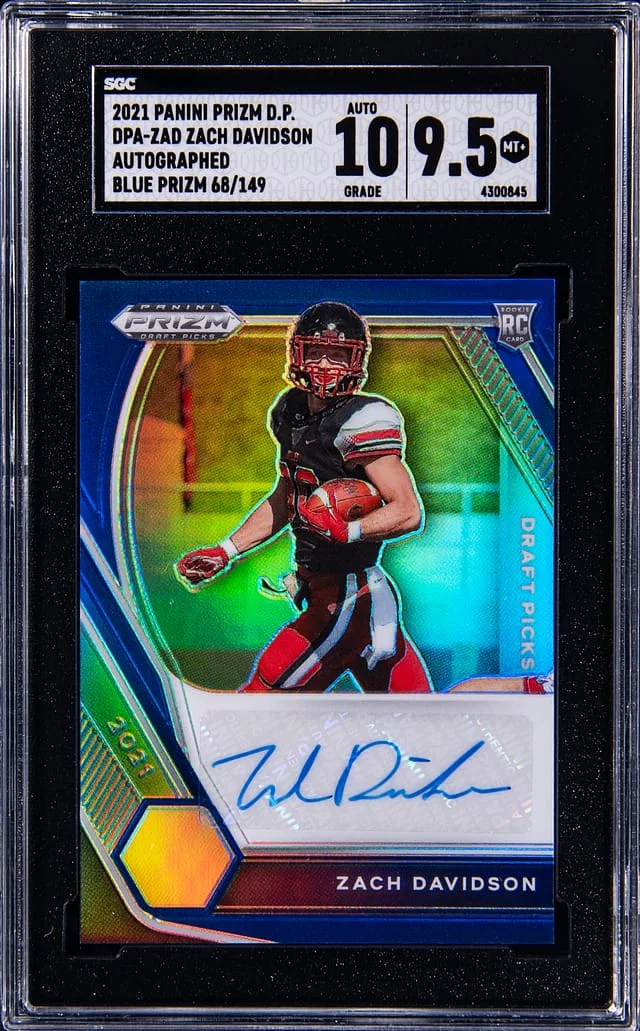 2021 Panini Prizm Draft Picks Zach Davidson Autograph Blue Ice Prizm #DPA-ZAD card image