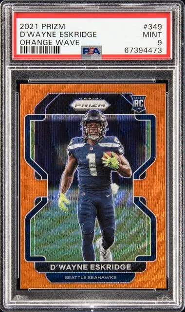 2021 Panini Prizm D’Wayne Eskridge Orange Wave #349 card image
