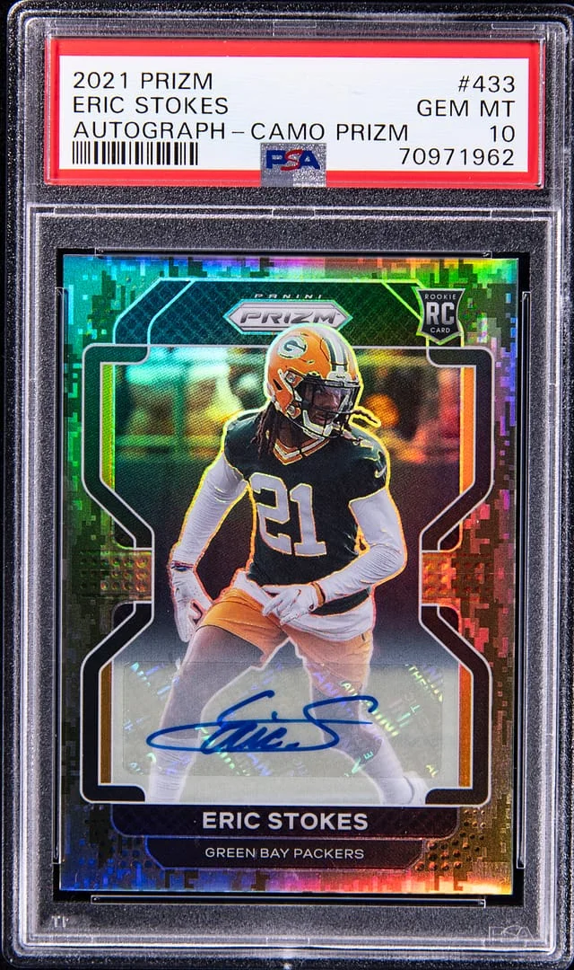 2021 Panini Prizm Eric Stokes Autograph-Camo Prizm #433 card image