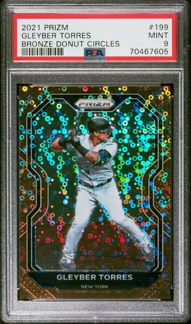 2021 Panini Prizm Gleyber Torres Bronze Donut Circles #199 card image