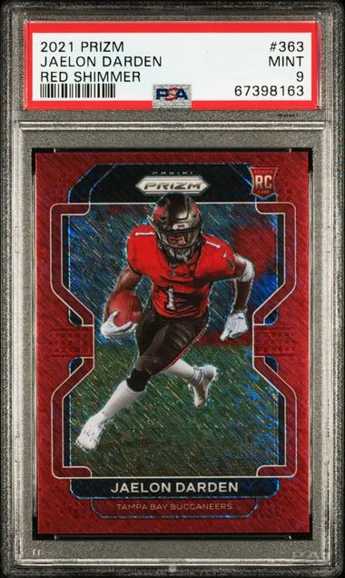 2021 Panini Prizm Jaelon Darden Red Shimmer #363 card image