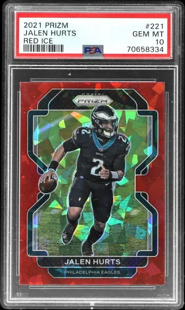 2021 Panini Prizm Jalen Hurts Red Ice #221 card image
