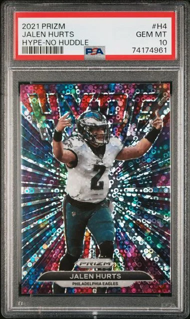 2021 Panini Prizm Jalen Hurts Hype No Huddle #H-4 card image