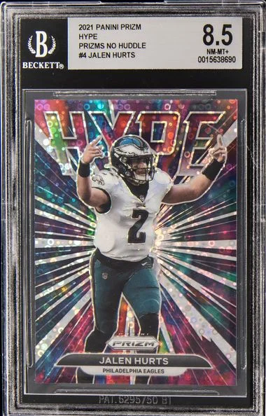2021 Panini Prizm Jalen Hurts Hype No Huddle #H4 card image