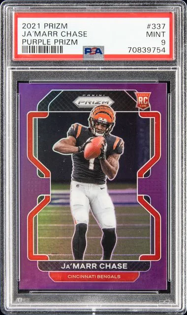 2021 Panini Prizm Ja’Marr Chase Blue Ice #337 card image