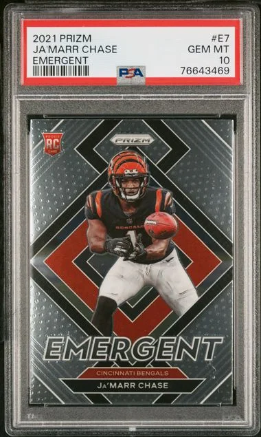 2021 Panini Prizm Ja'Marr Chase Emergent #E7 card image