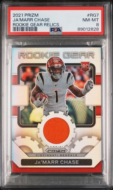 2021 Panini Prizm Ja'Marr Chase Gear Relics #RG7 card image