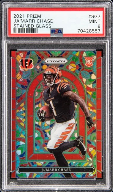 2021 Panini Prizm Ja'Marr Chase Stained Glass #Sg7 card image