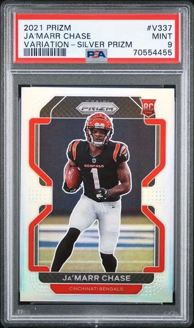 2021 Panini Prizm Ja'Marr Chase Variation Silver Prizm #V-337 card image