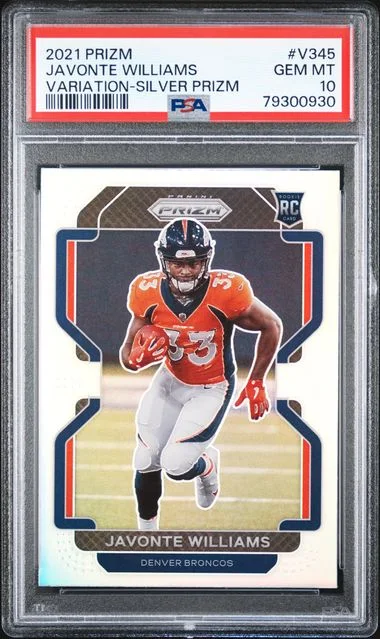 2021 Panini Prizm Javonte Williams Variation-Silver Prizm #V345 card image