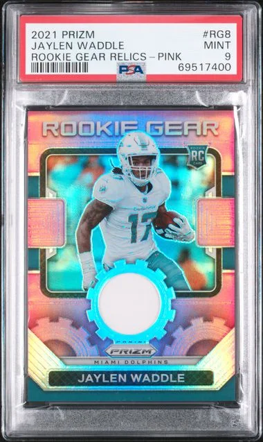 2021 Panini Prizm Jaylen Waddle Gear Relics Pink #RG-8 card image