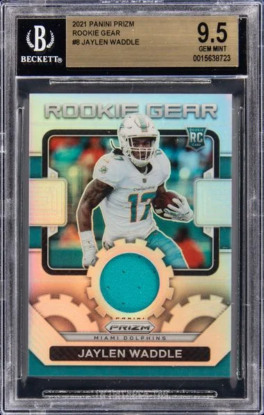 2021 Panini Prizm Jaylen Waddle Gear Relics #Rg8 card image