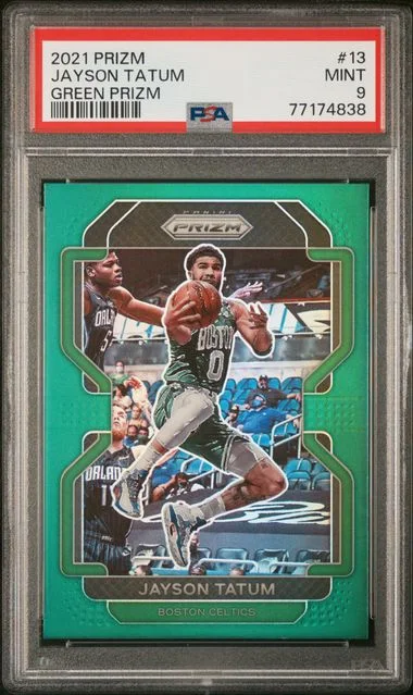 2021 Panini Prizm Jayson Tatum Green Prizm #13 card image