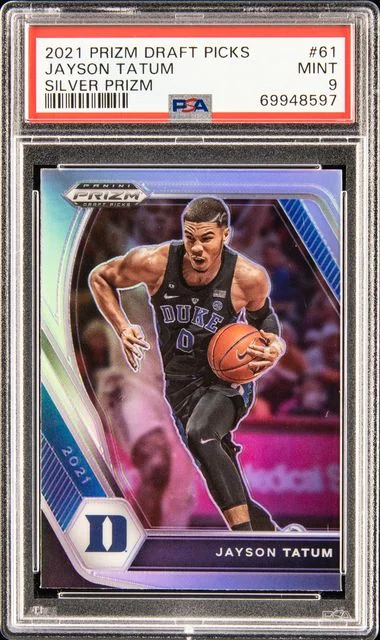 2021 Panini Prizm Jayson Tatum Silver Prizm #61 card image