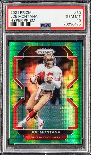 2021 Panini Prizm Joe Montana Hyper Prizm #60 card image