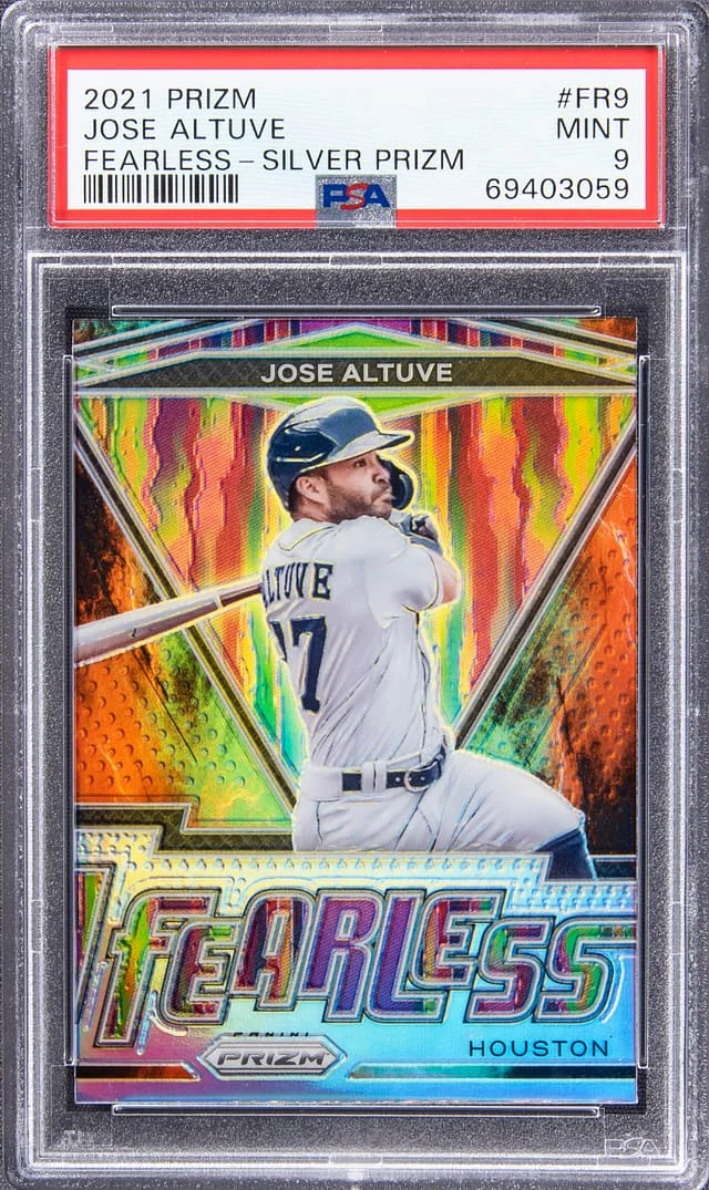 2021 Panini Prizm Jose Altuve Fearless Silver Prizm #FR-9 card image