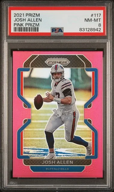 2021 Panini Prizm Josh Allen Pink Prizm #117 card image