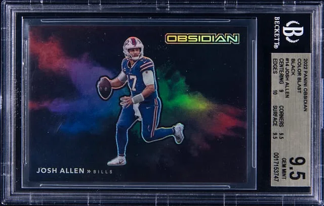 2021 Panini Prizm Josh Allen Color Blast Black #14 card image