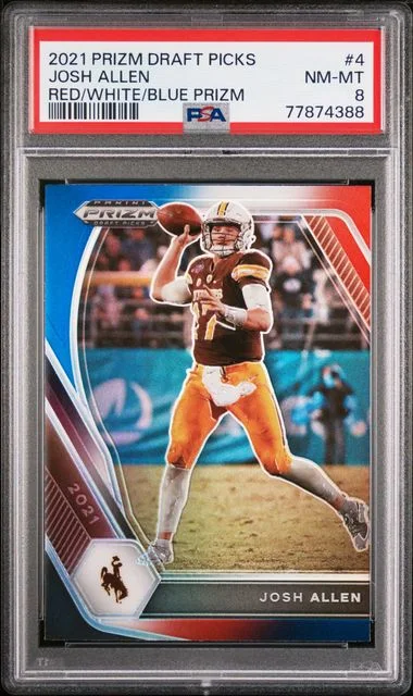 2021 Panini Prizm Josh Allen Red/White/Blue Prizm #4 card image