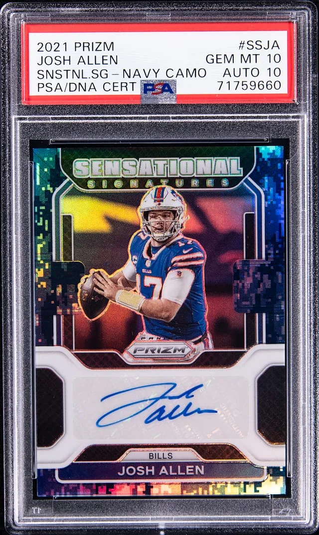 2021 Panini Prizm Josh Allen Sensational Signatures Camo Prizm #SSJA card image
