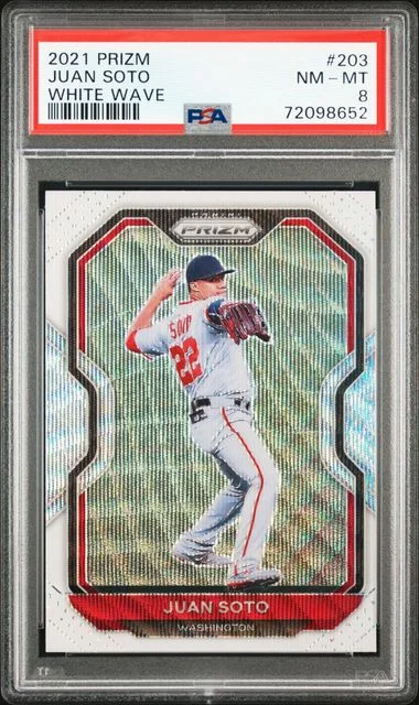 2021 Panini Prizm Juan Soto White Wave #203 card image