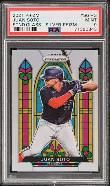 2021 Panini Prizm Juan Soto Stained Glass Silver Prizm #SG-3 card image