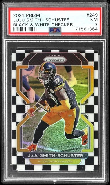 2021 Panini Prizm JuJu Smith-Schuster Black & White Checker #249 card image
