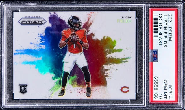 2021 Panini Prizm Justin Fields Color Blast #CB-14 card image