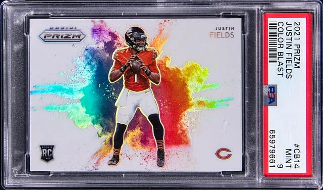2021 Panini Prizm Justin Fields Color Blast #CB14 card image