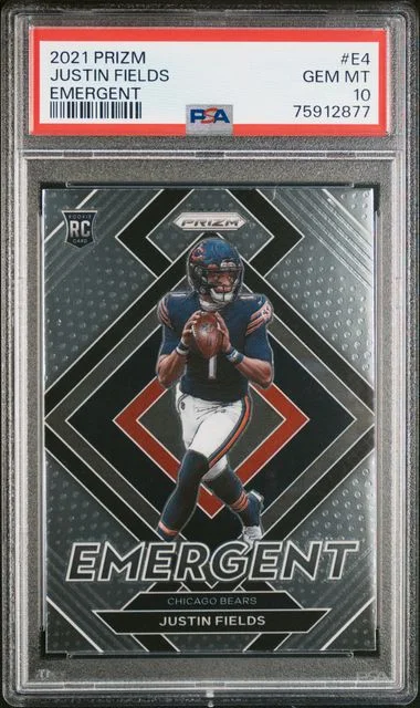 2021 Panini Prizm Justin Fields Emergent #E4 card image