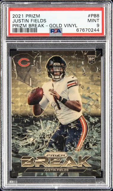 2021 Panini Prizm Justin Fields Prizm Break Gold Vinyl #PB8 card image