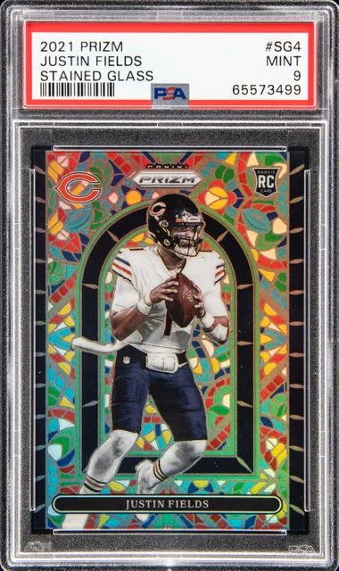 2021 Panini Prizm Justin Fields Stained Glass #SG-4 card image