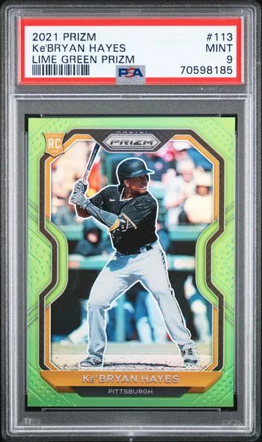 2021 Panini Prizm Ke'Bryan Hayes Lime Green Prizm #113 card image