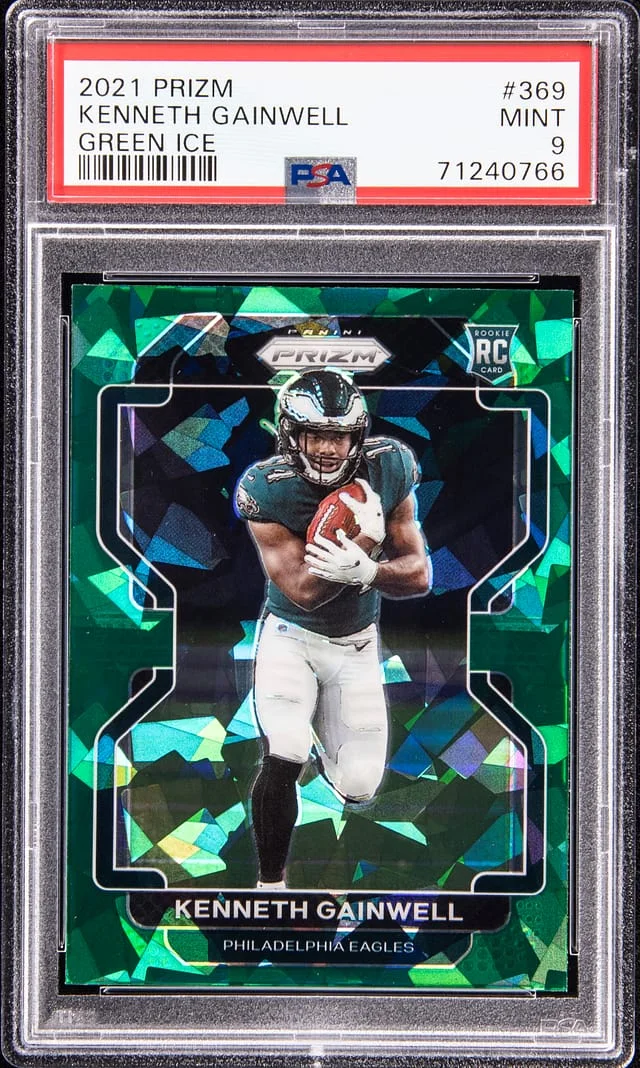2021 Panini Prizm Kenneth Gainwell Green Ice #369 card image