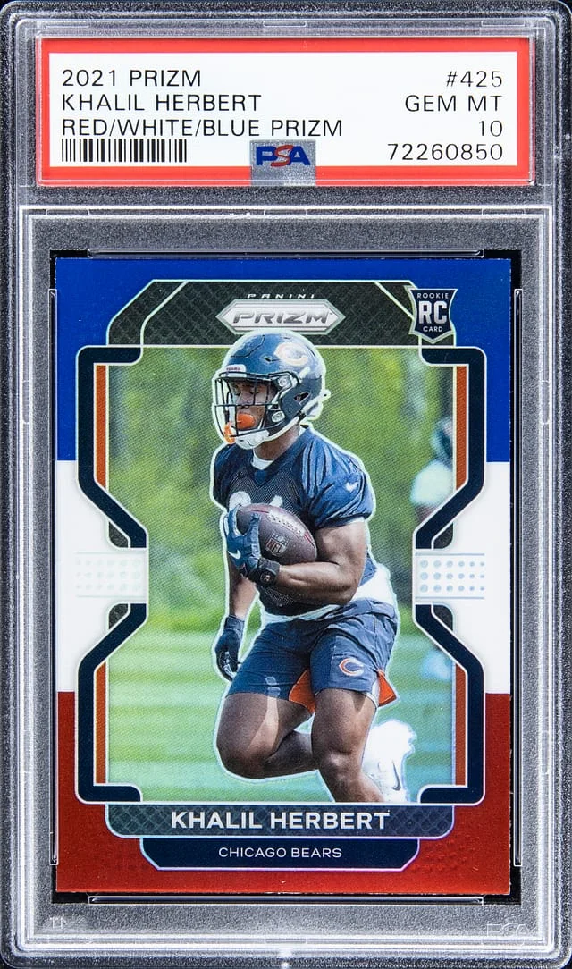 2021 Panini Prizm Khalil Herbert Red/White/Blue Prizm #425 card image