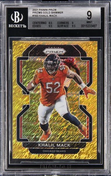 2021 Panini Prizm Khalil Mack Gold Shimmer #163 card image