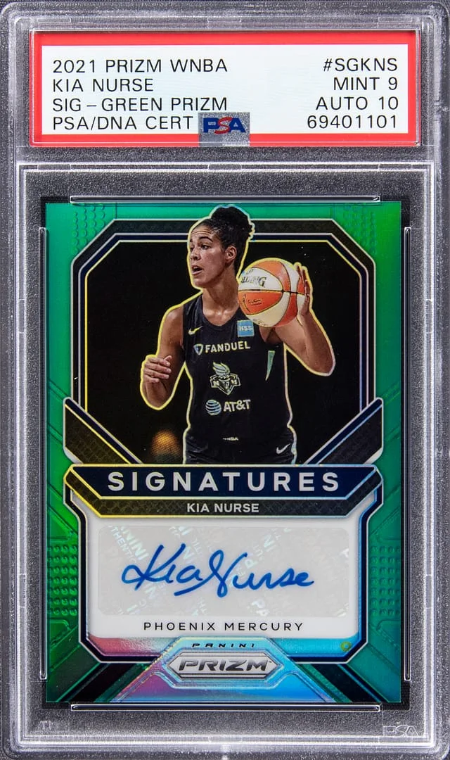 2021 Panini Prizm Kia Nurse WNBA Signatures Green Prizm #SG-KNS card image