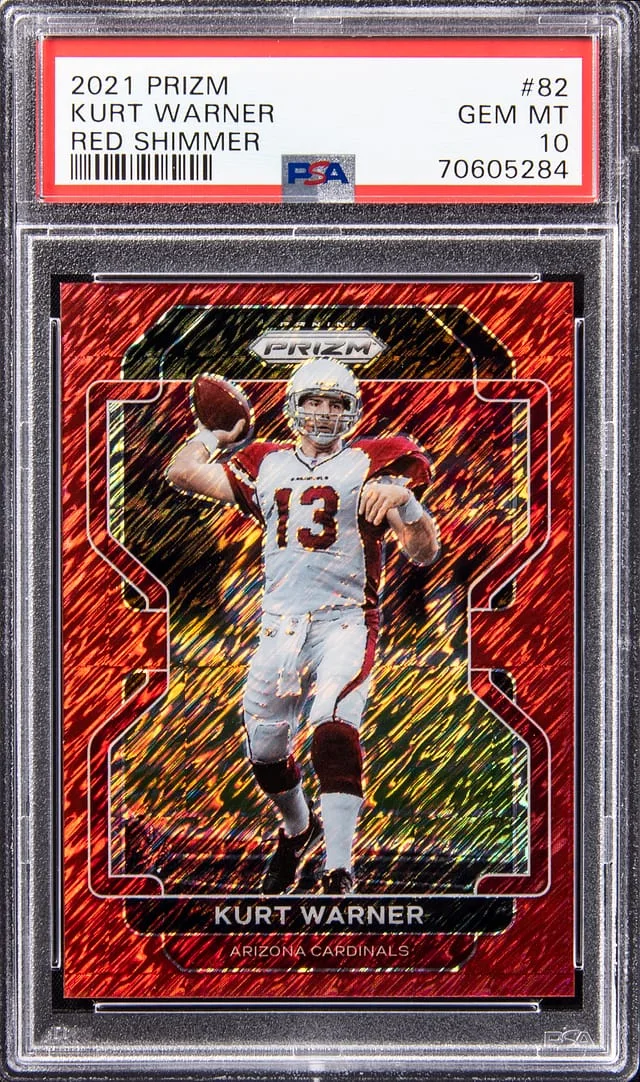 2021 Panini Prizm Kurt Warner Red Shimmer #62 card image