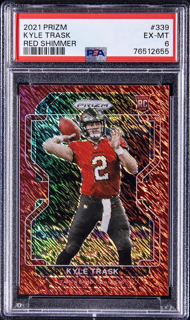 2021 Panini Prizm Kyle Trask Red Shimmer Prizm #339 card image