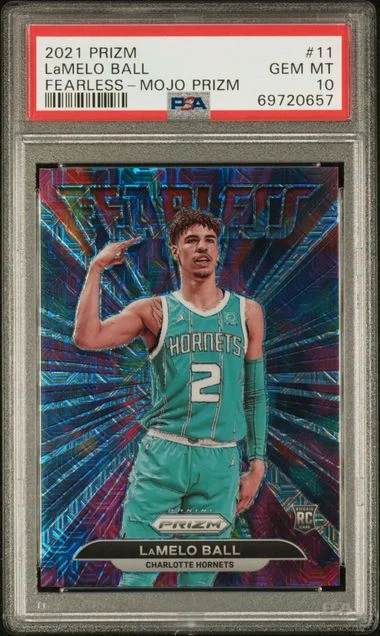 2021 Panini Prizm Lamelo Ball Fearless Mojo Prizm #11 card image