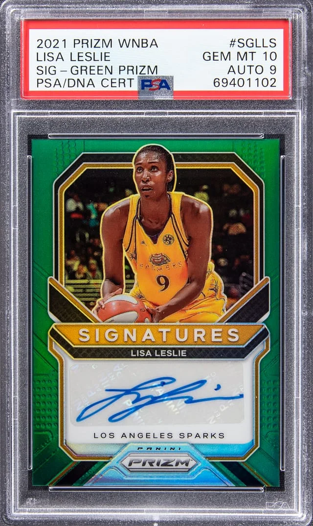 2021 Panini Prizm Lisa Leslie WNBA Signatures Green Prizm #SG-LLS card image