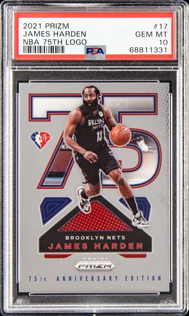 2021 Panini Prizm Logo 17 James Harden NBA #75Th card image