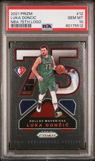2021 Panini Prizm Luka Doncic NBA 75Th Logo #12 card image