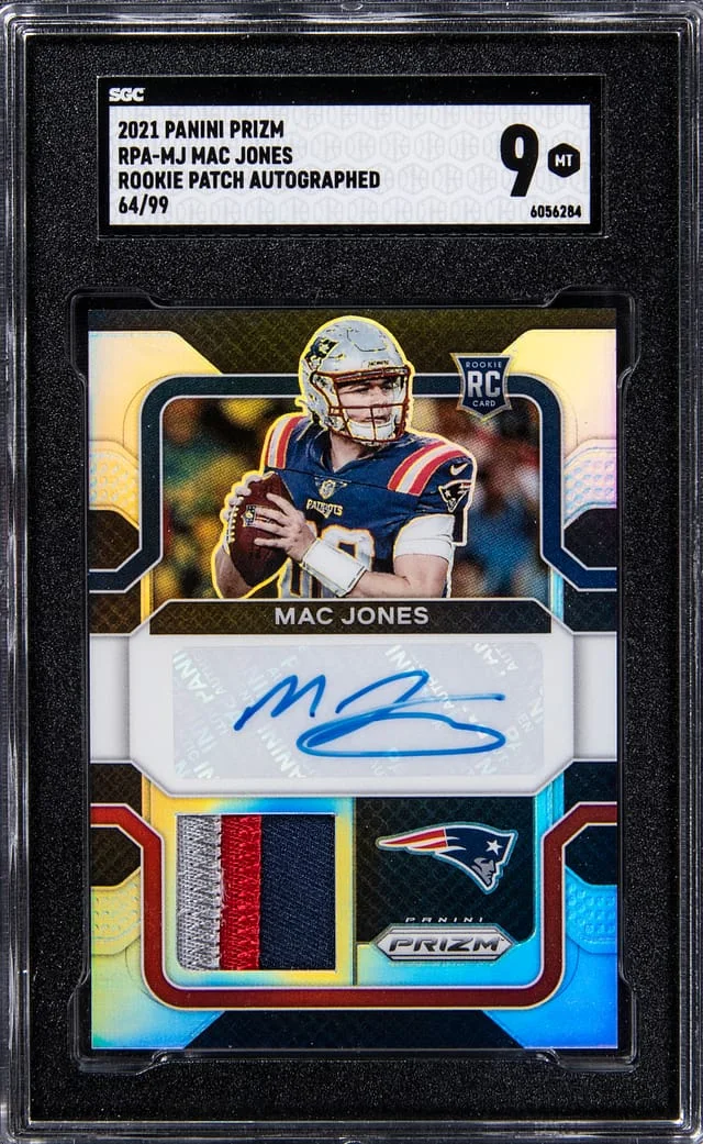 2021 Panini Prizm Mac Jones Patch Autograph (RPA) #RPA-MJ card image