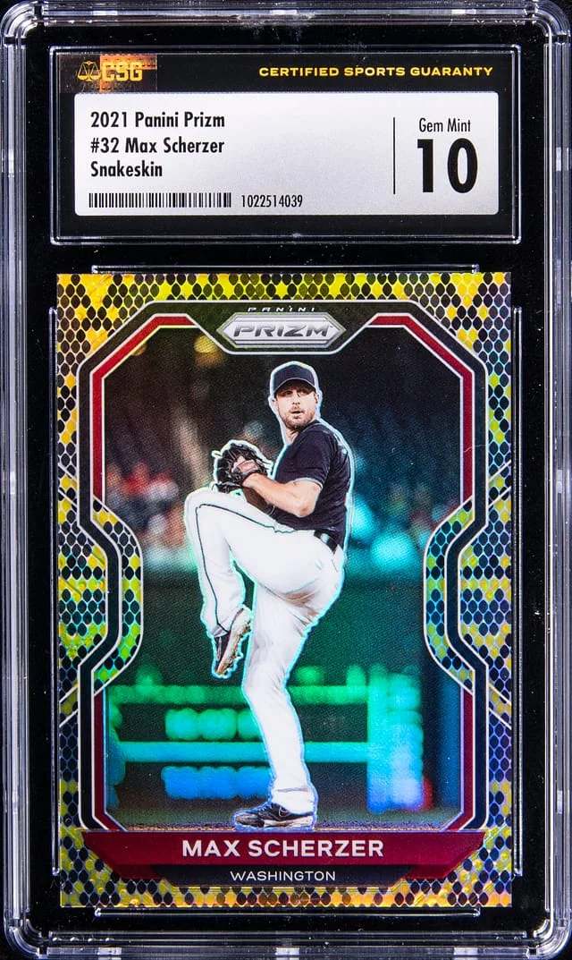 2021 Panini Prizm Max Scherzer Snakeskin #32 card image