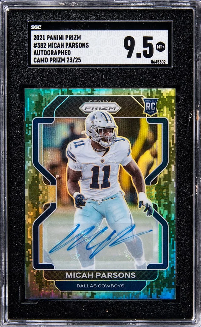 2021 Panini Prizm Micah Parson Autograph Camo Prizm #362 card image